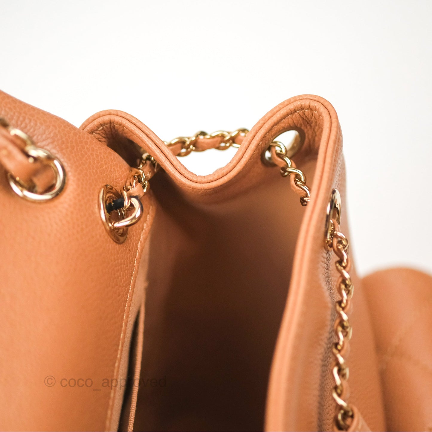 Chanel Duma Backpack Medium Dark Caramel Beige Caviar Gold Hardware