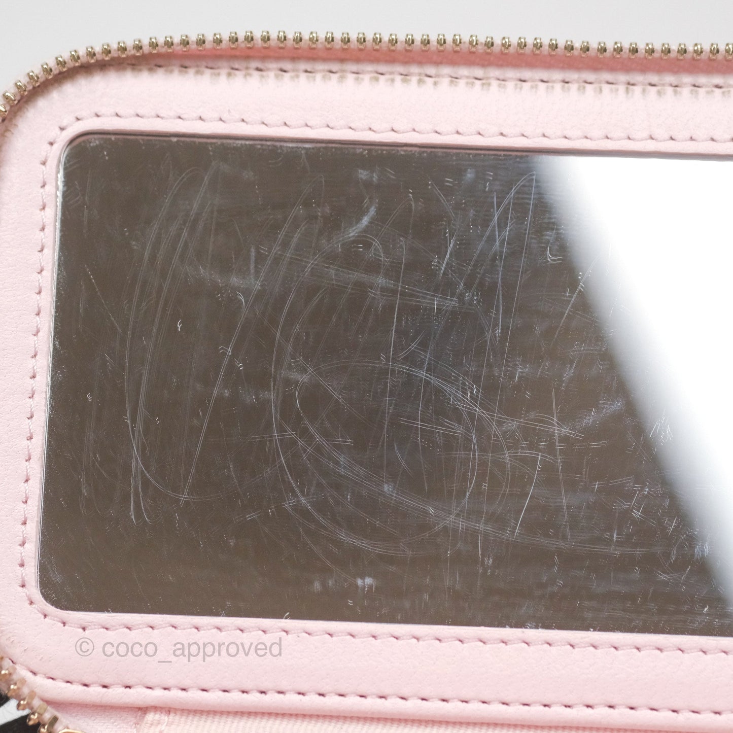 Chanel Vanity Rectangular Top Handle Light Pink Lambskin Gold Hardware