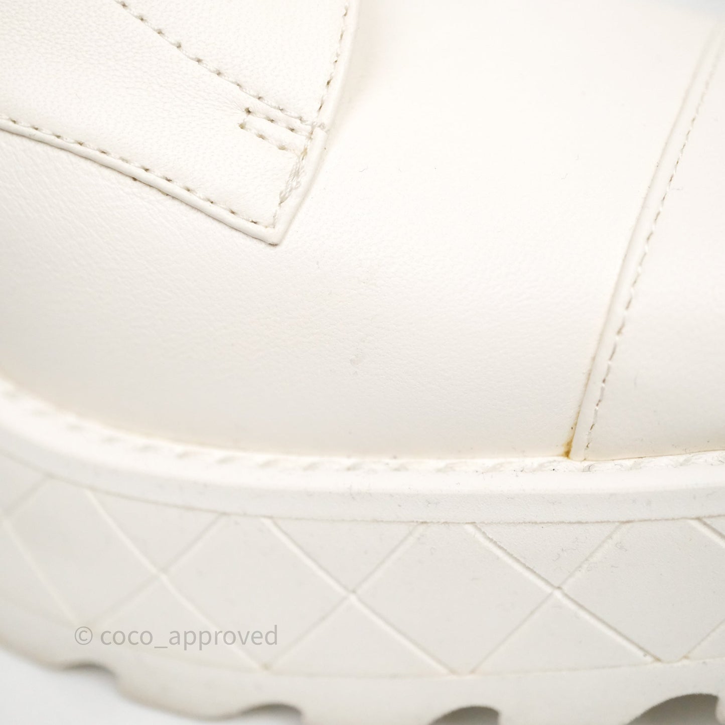 Chanel Logo Wedge Combat Boots White Size 38.5