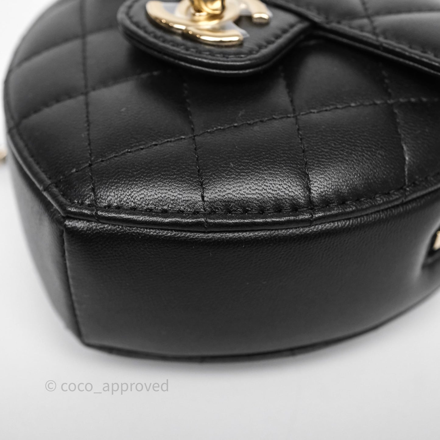 Chanel Small Heart Bag Black Lambskin Gold Hardware