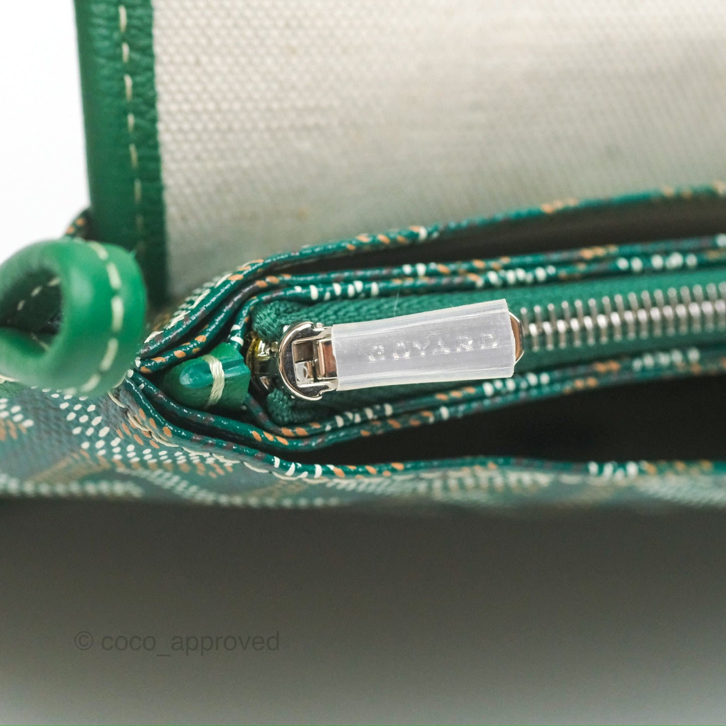 Goyard Plumet Pocket Wallet Green Goyardine Canvas