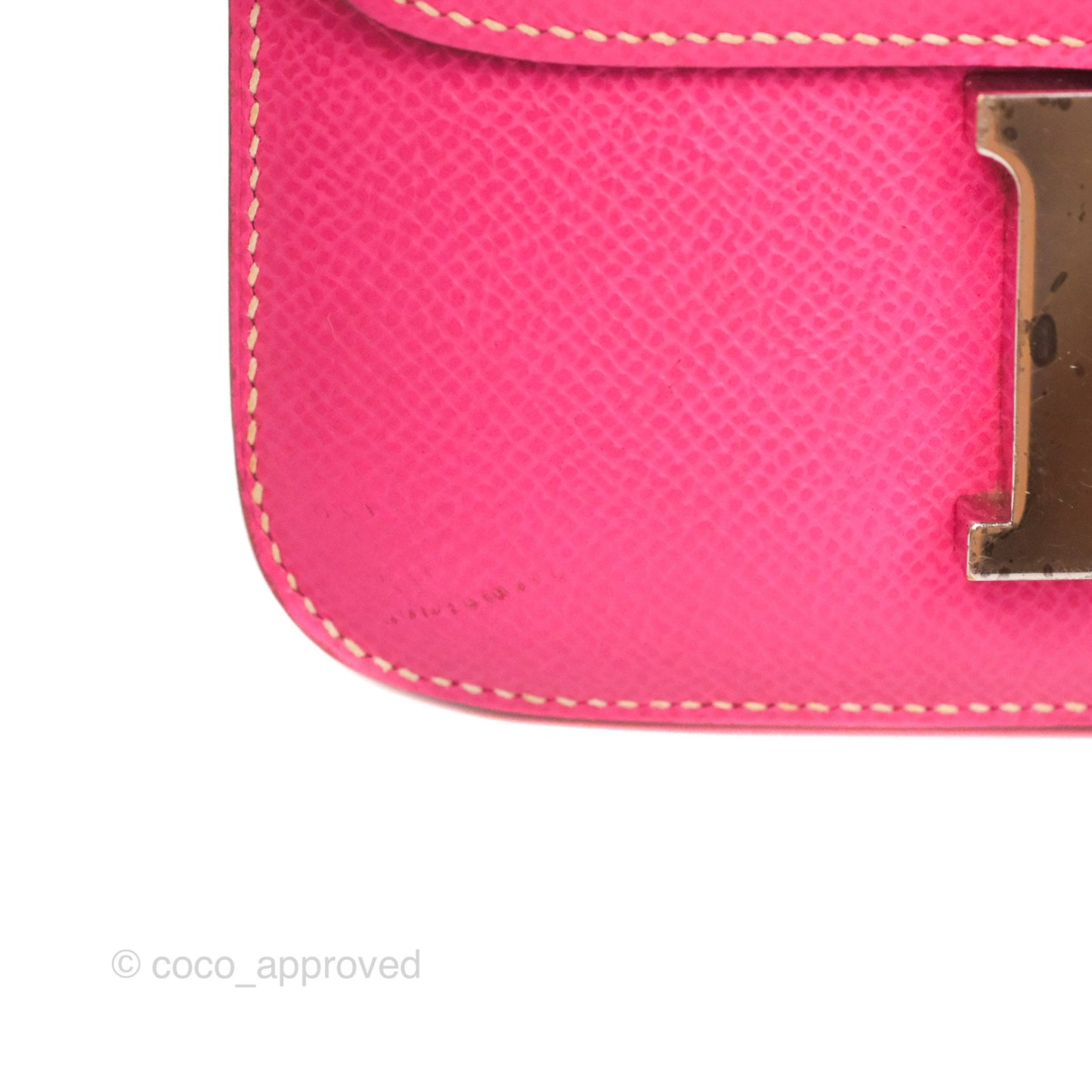Hermès Constance Mini 18cm Rose Tyrien Epsom Palladium Hardware
