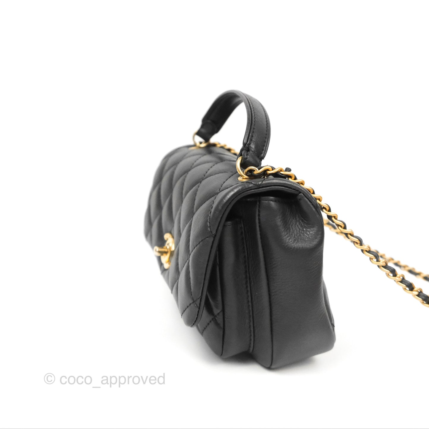 Chanel Small Day Trip Quilted Black Calfskin Gold Hardware