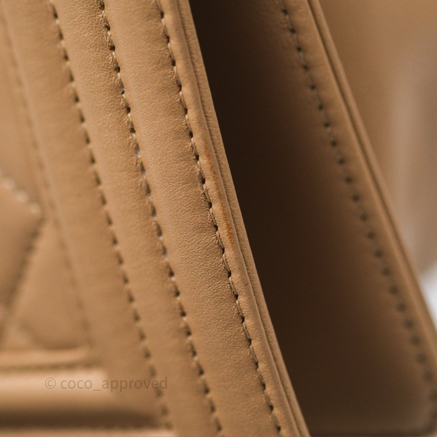 Chanel Boy Quilted Medium Beige Calfskin Gold Hardware