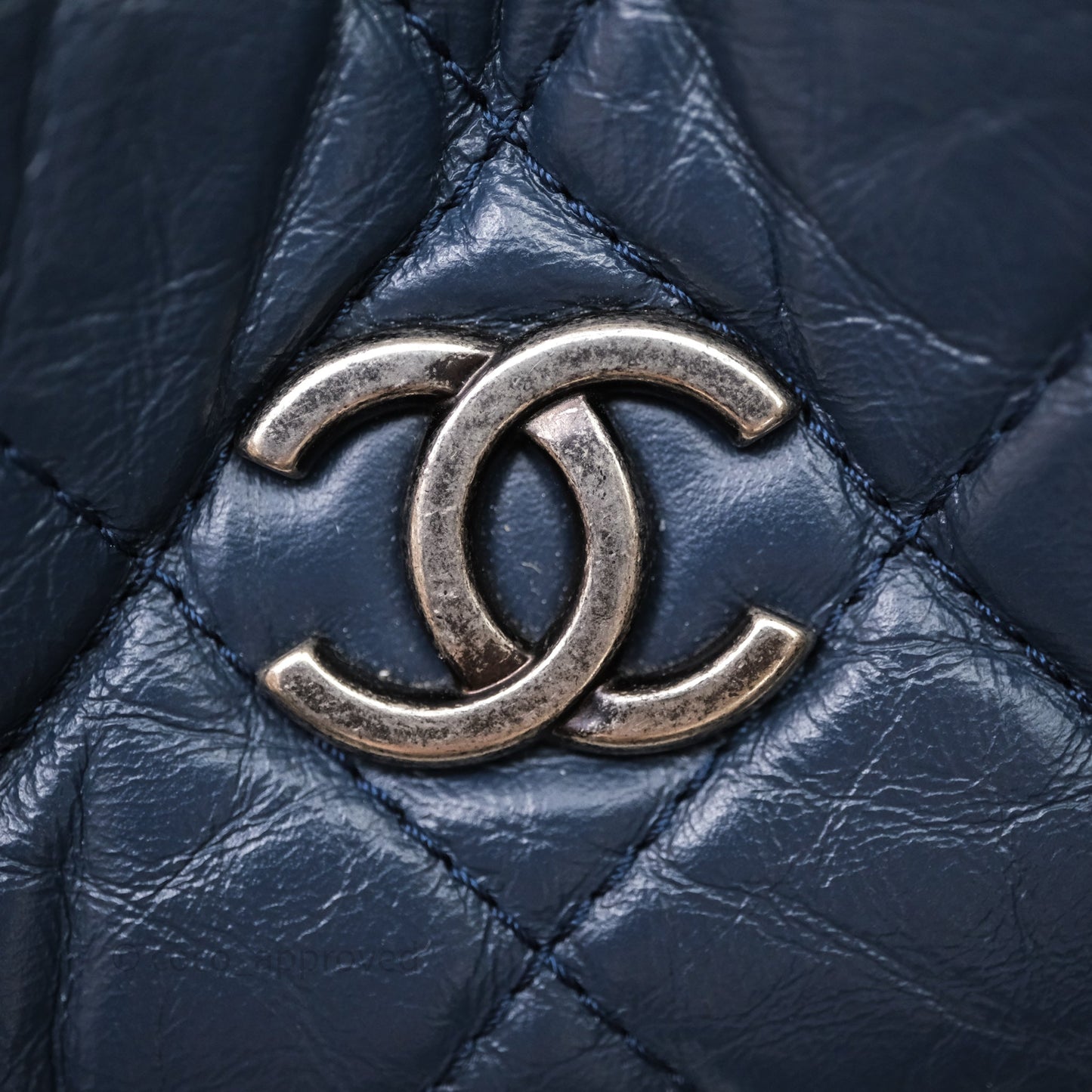 Chanel Gabrielle Backpack Blue Aged Calfskin Small