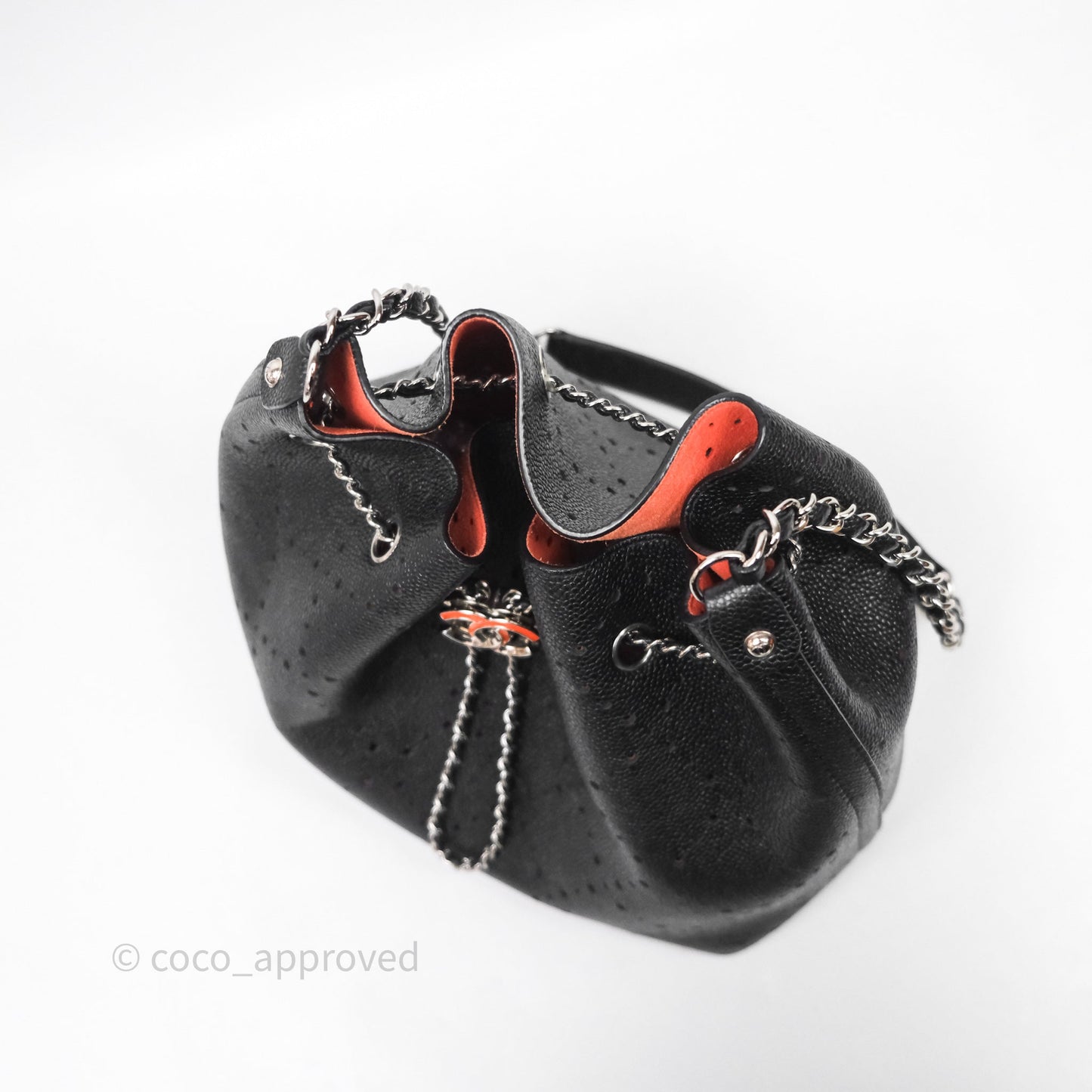 Chanel CC Drawstring Bucket Bag Black Caviar