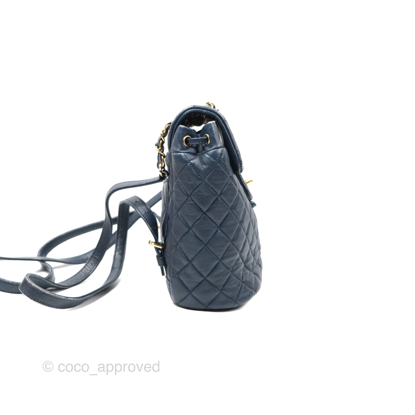 Chanel Mini Navy Calfskin Urban Spirit Backpack ⁣⁣⁣⁣⁣⁣⁣⁣⁣⁣⁣⁣⁣⁣Gold Hardware