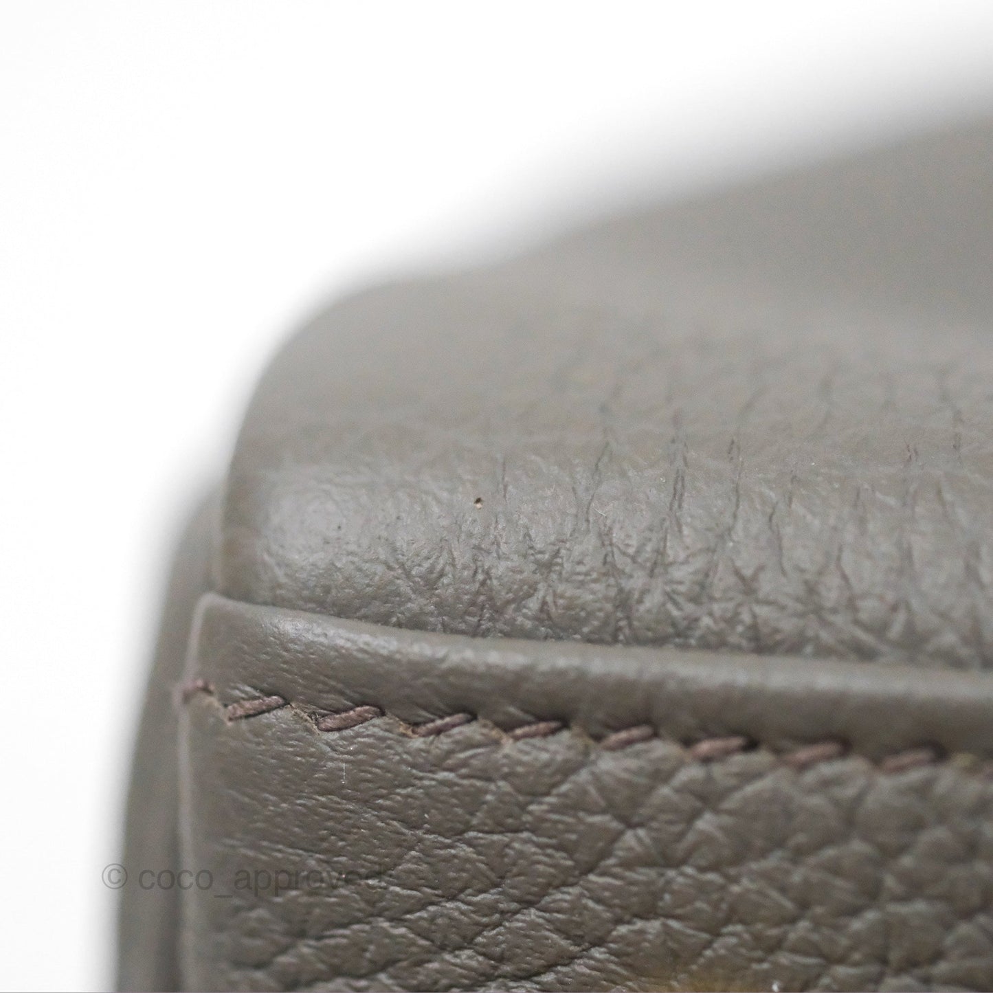 Hermès Kelly 25 Retourne Gris Etain 8F Togo Gold Hardware