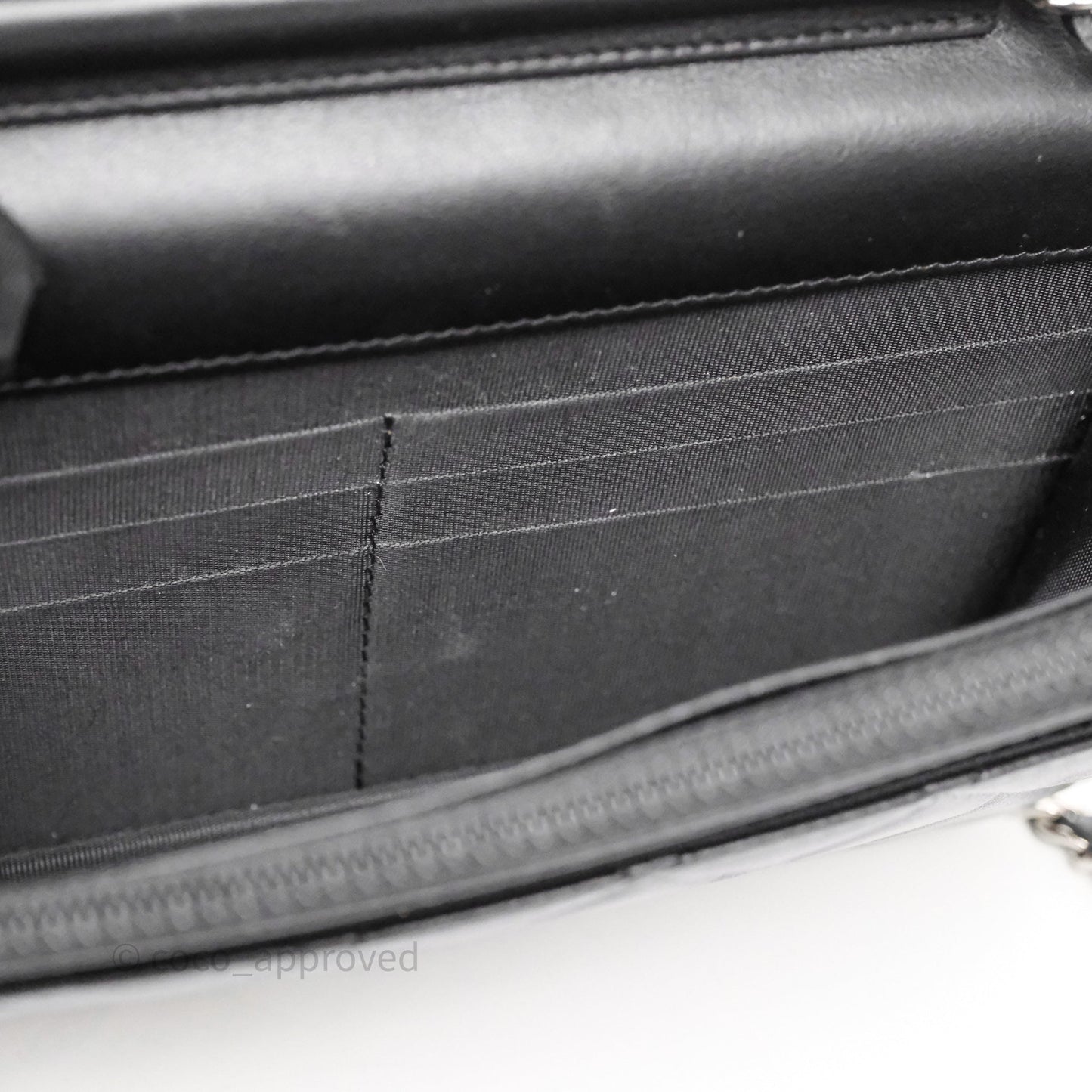Chanel Cambon Line Wallet On Chain Black Lambskin Bag Silver Hardware
