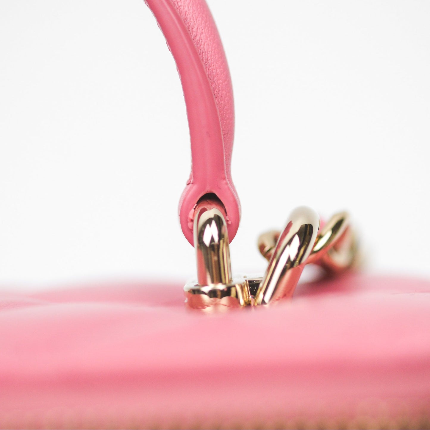 Chanel Vanity Rectangular Top Handle Pink Lambskin Gold Hardware