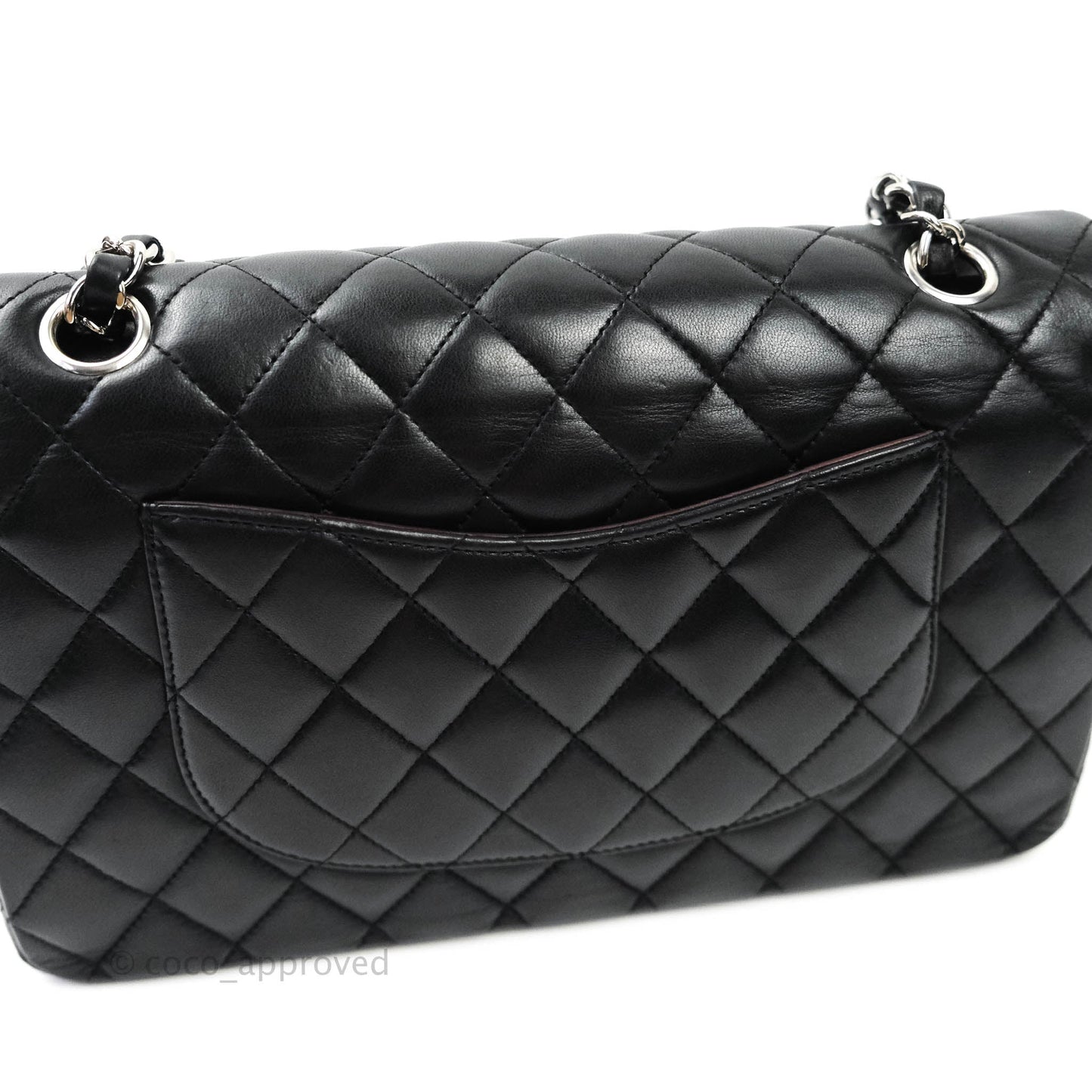 Chanel Vintage M/L Flap Black Lambskin Silver Hardware