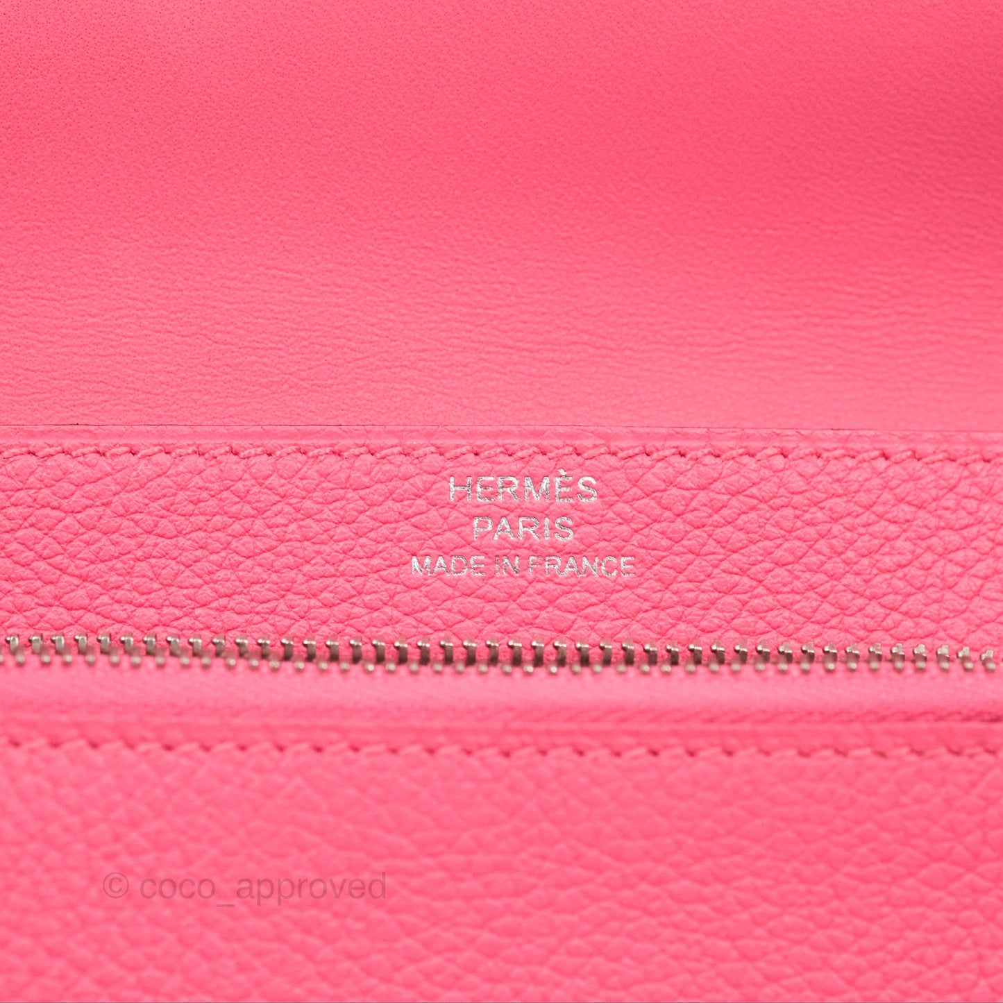 Hermes Dogon Compact Wallet Rose Azalée Evercolor Palladium Hardware