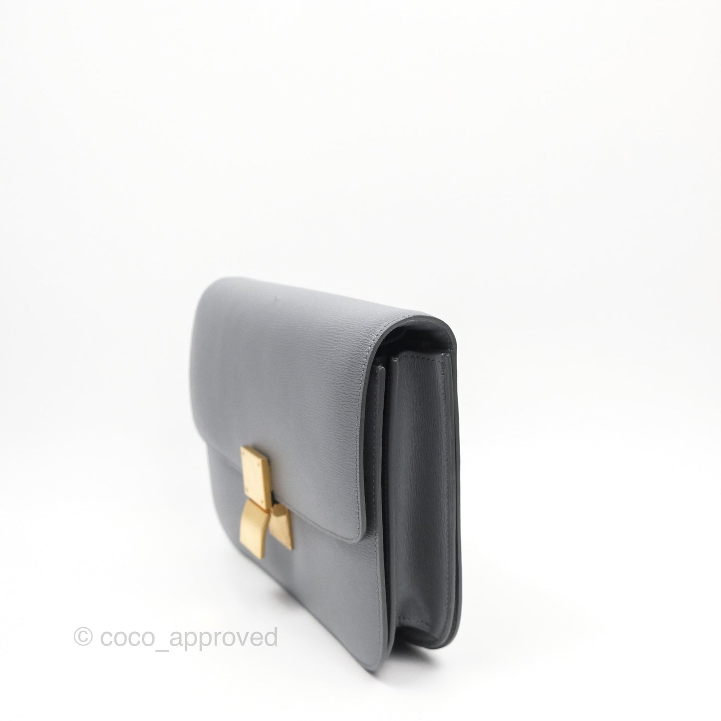Celine Medium Classic Box Flap Grey Liege Calfskin