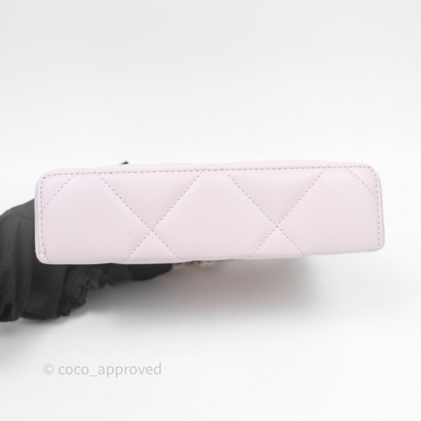 Chanel Top Handle Long Vanity with Chain Light Lilac Pink Caviar Gold Hardware