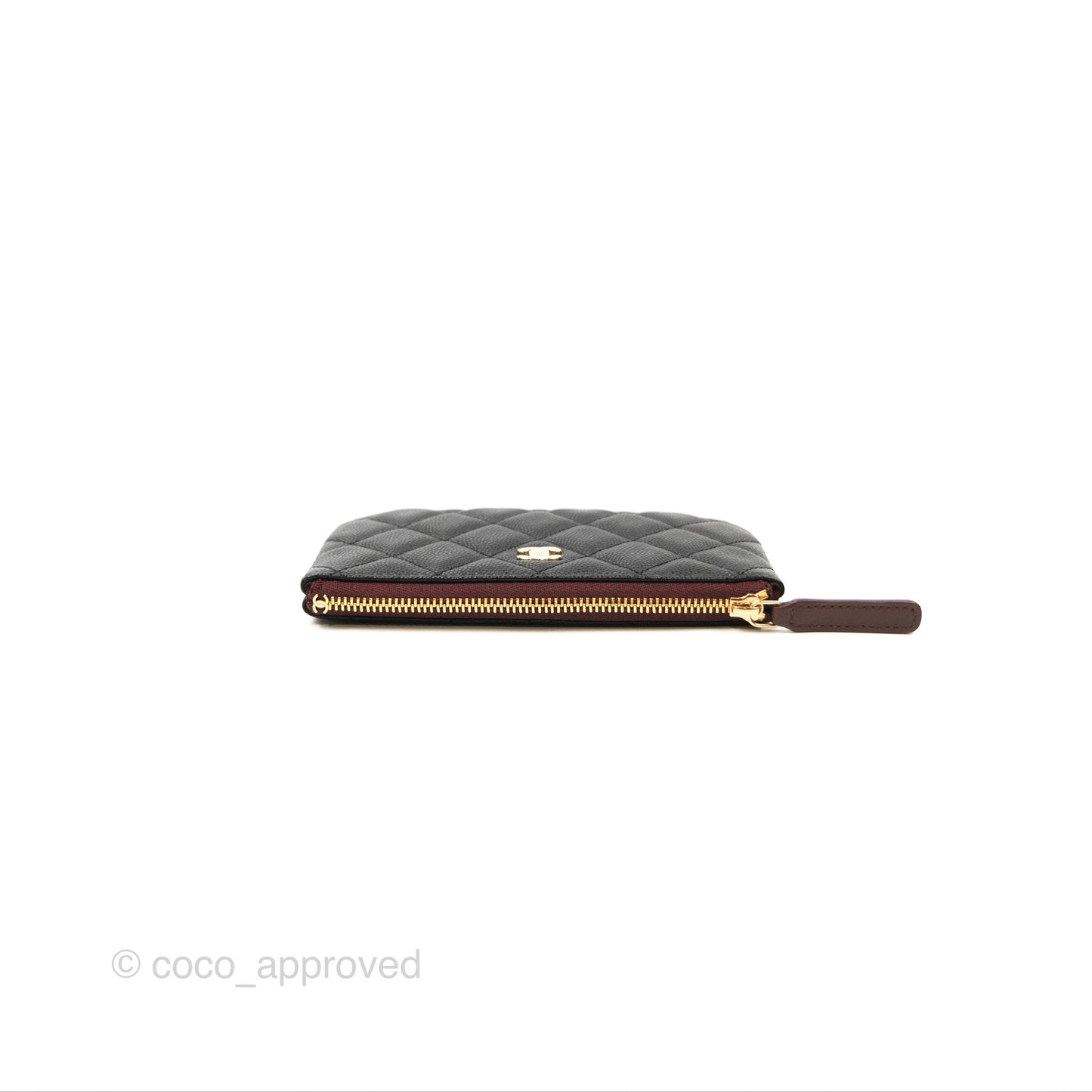 Chanel Quilted Mini O Case Black Caviar Gold Hardware
