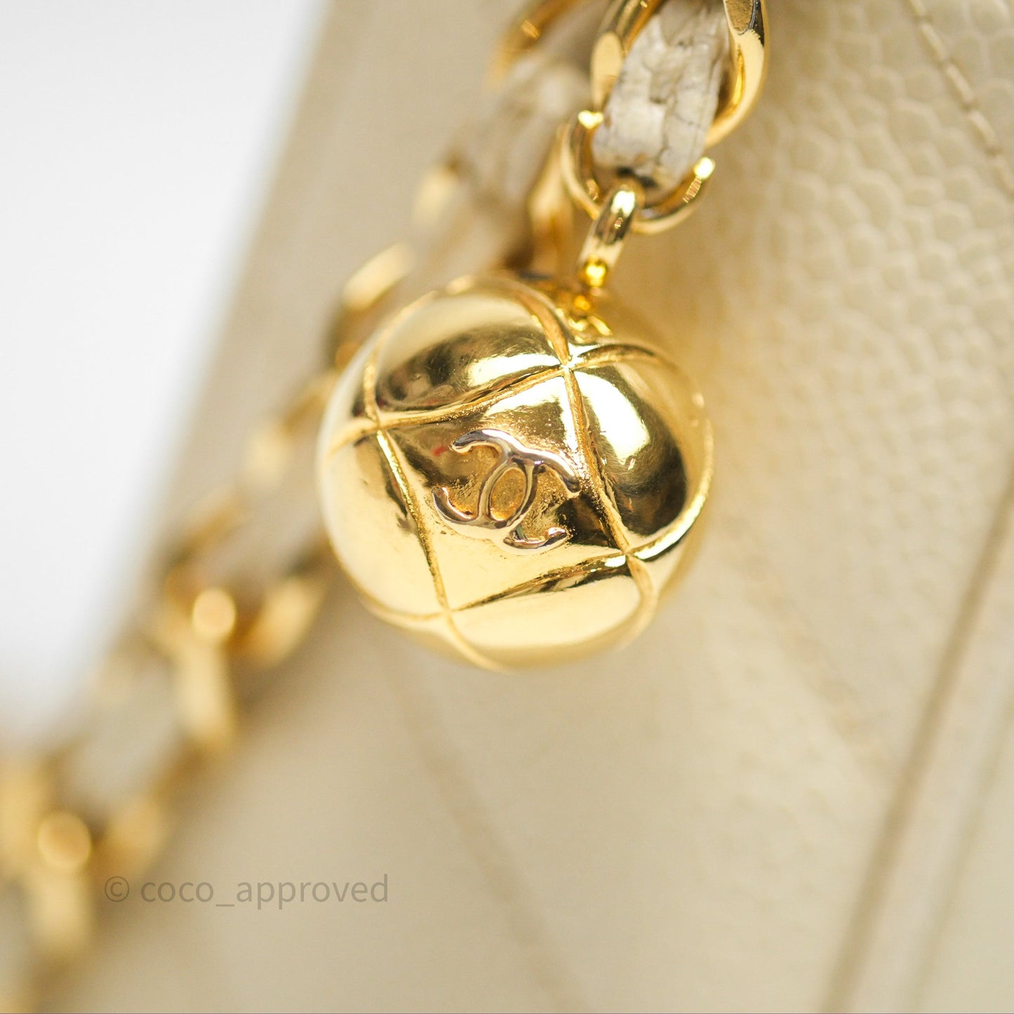 Chanel Vintage Chevron Camera Bag Light Beige Caviar Gold Hardware