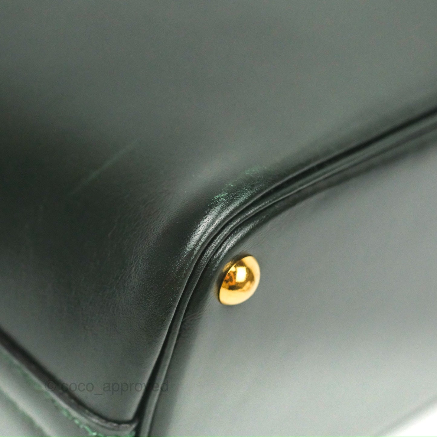 Hermès Vintage Bolide 27 Dark Green Box Leather Gold Hardware