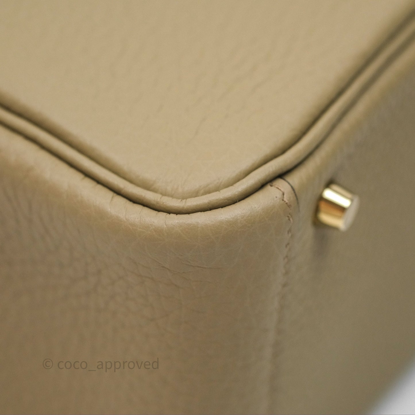 Hermès Mini Lindy 20 Beige Marfa 8Q Clemence Gold Hardware