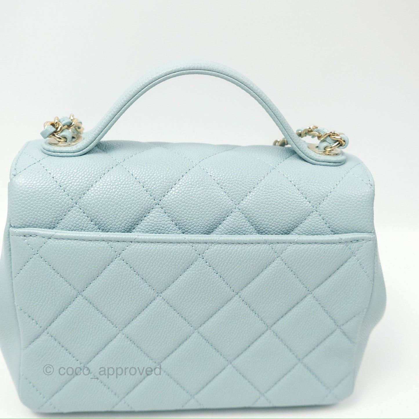 Chanel Quilted Small Business Affinity Flap Blue Caviar Gold Hardware