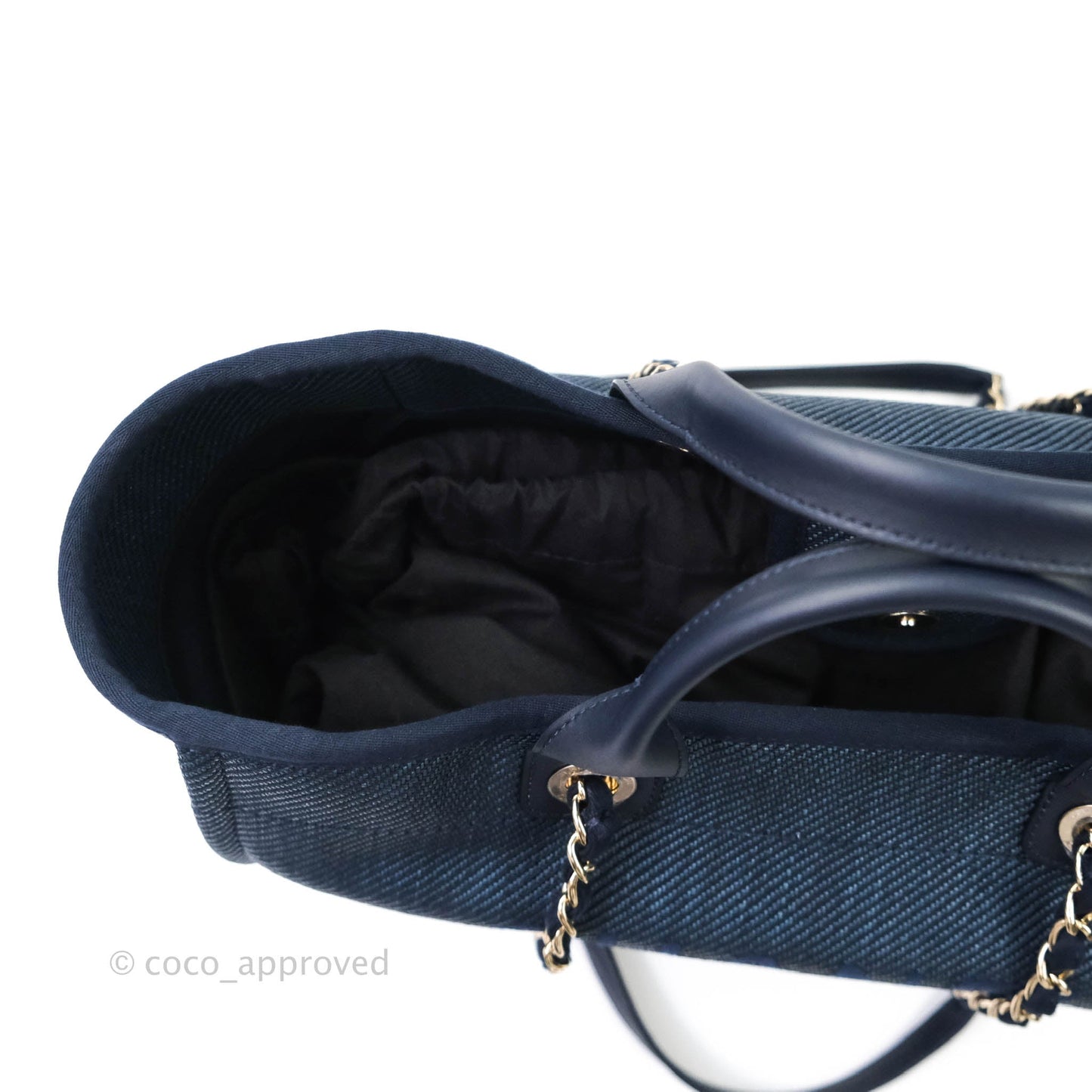Chanel Canvas Large Deauville Tote Navy Blue