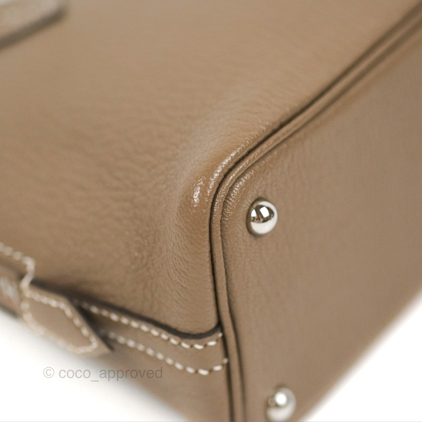 Hermès Bolide Mini 1923 Etoupe Chevre Mysore Palladium Hardware