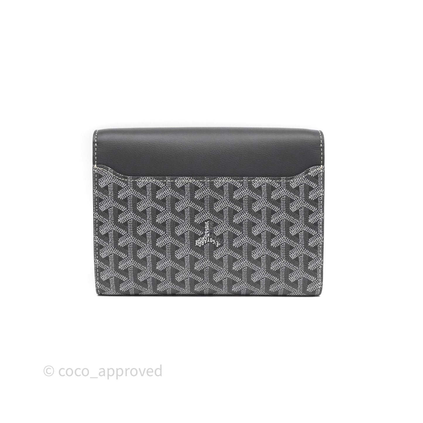 Goyard Chypre Wallet Pouch Chevroches Calfskin Grey