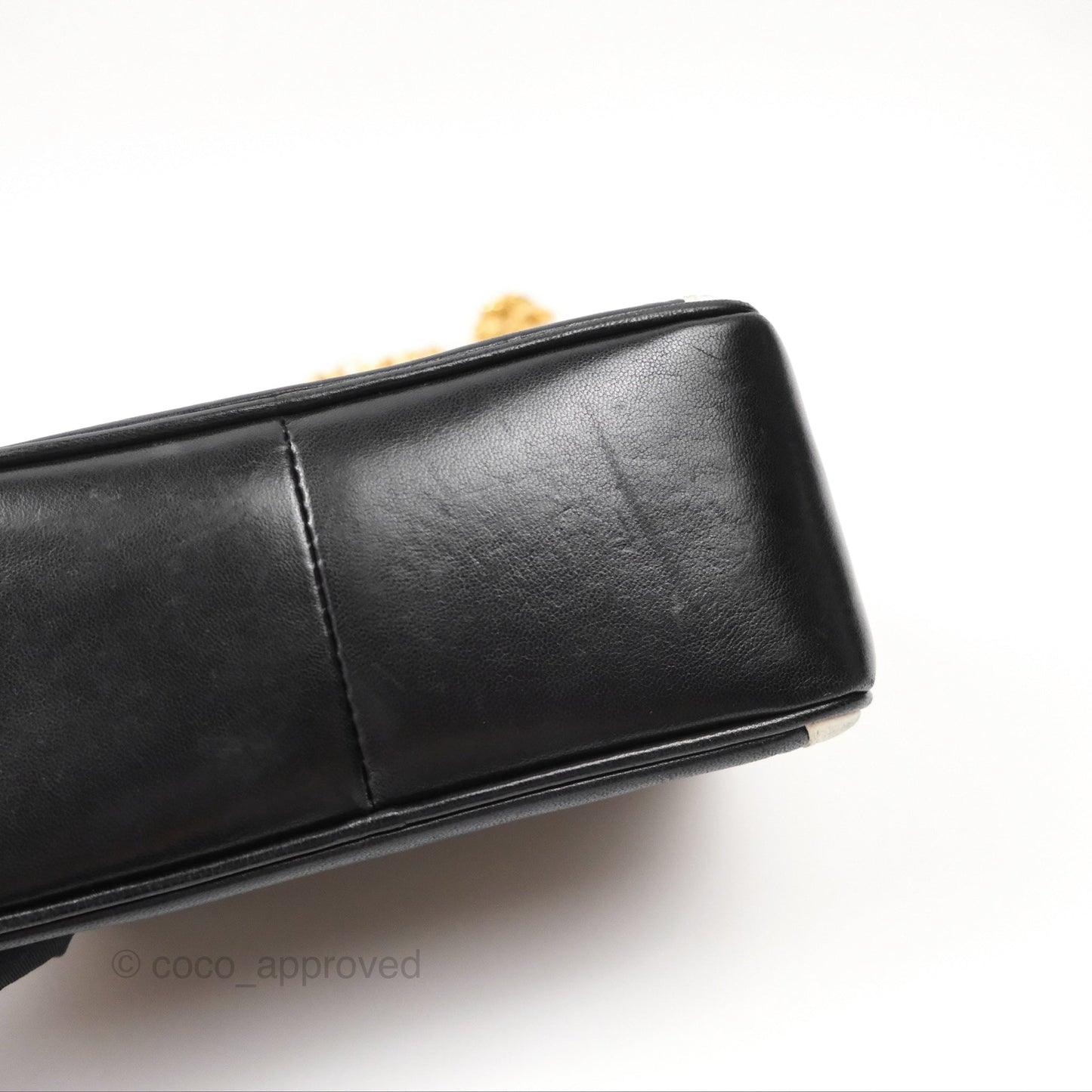 Chanel Vintage White CC Camera Bag Black Lambskin Gold Hardware