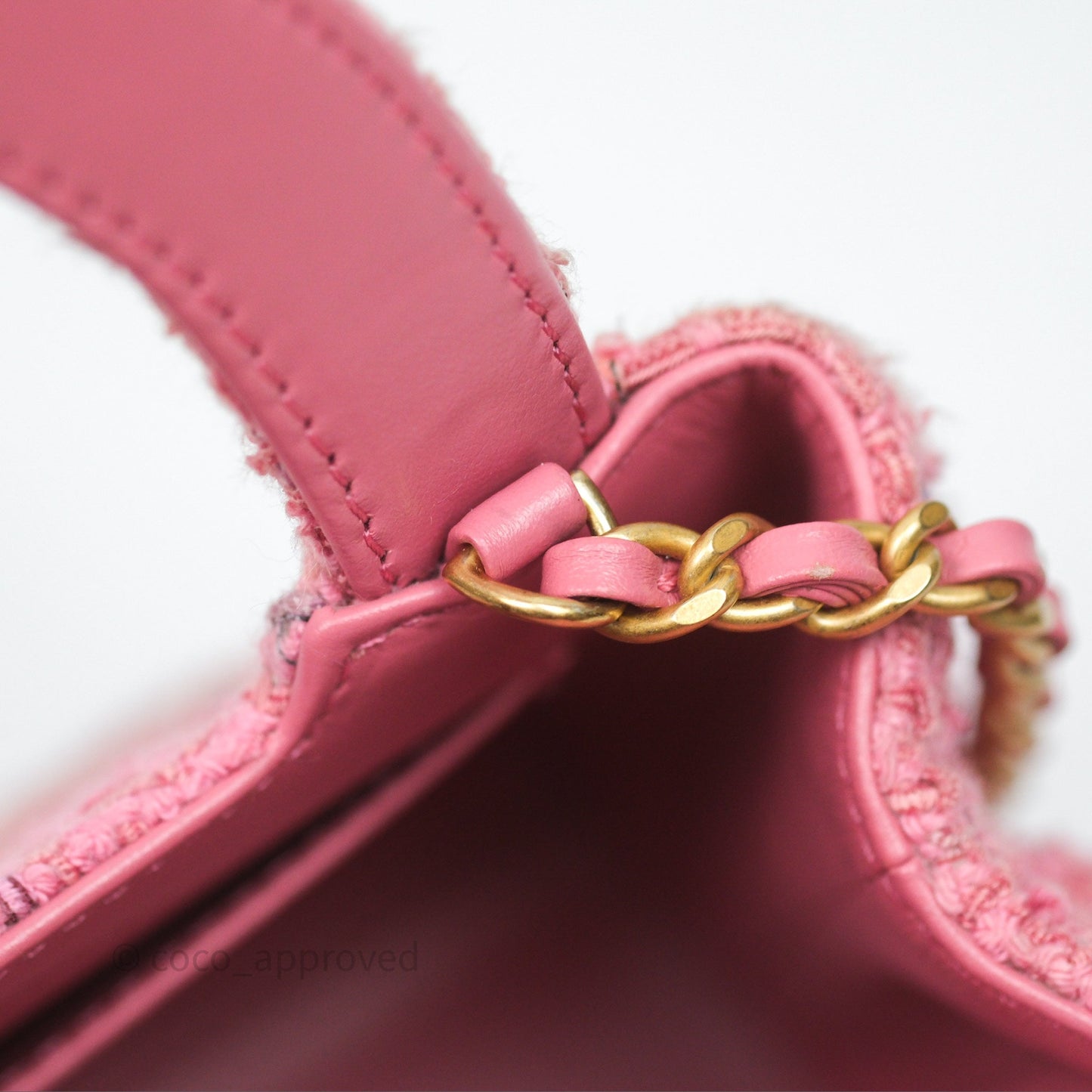 Chanel Kelly Bag Pink Tweed Aged Gold Hardware