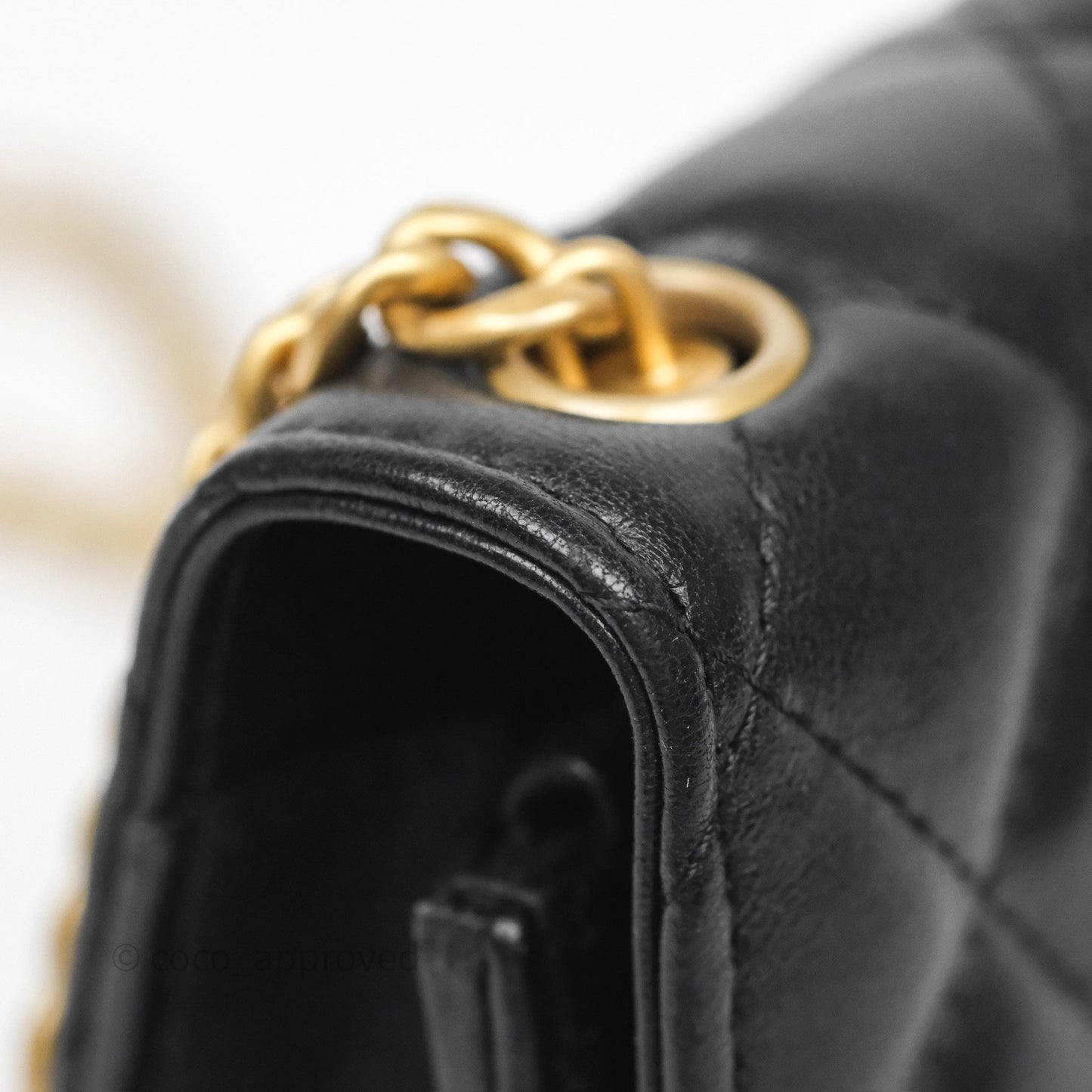 Chanel All Slide Adjustable Chain Phone Holder WOC Black Lambskin