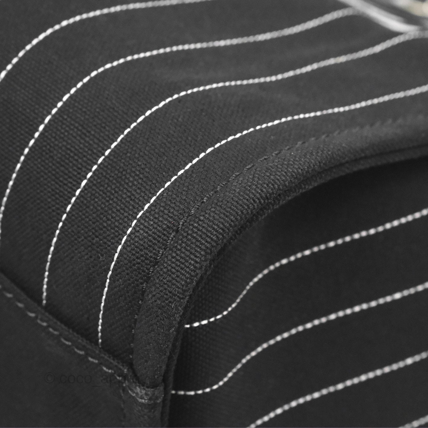 Chanel Large Deauville Black White Striped Canvas Aged Silver Hardware 23S