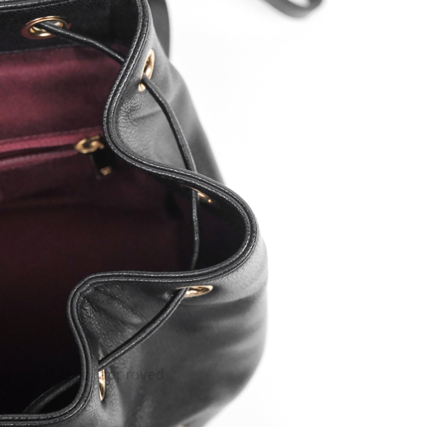 Chanel Quilted Business Affinity Backpack Black Caviar Light Gold Hardware
