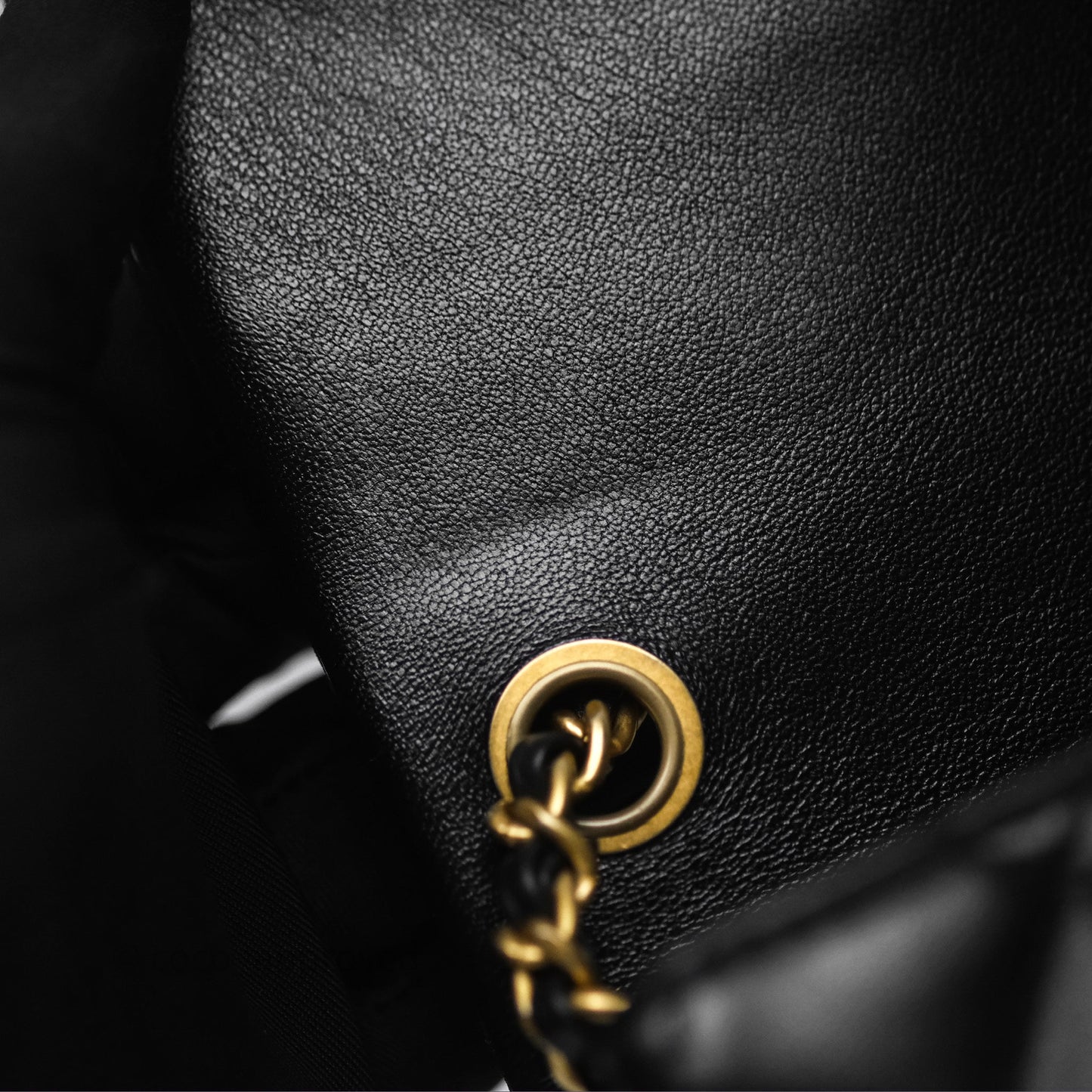 Chanel Pearl Crush Mini Square Quilted Black Lambskin Aged Gold Hardware