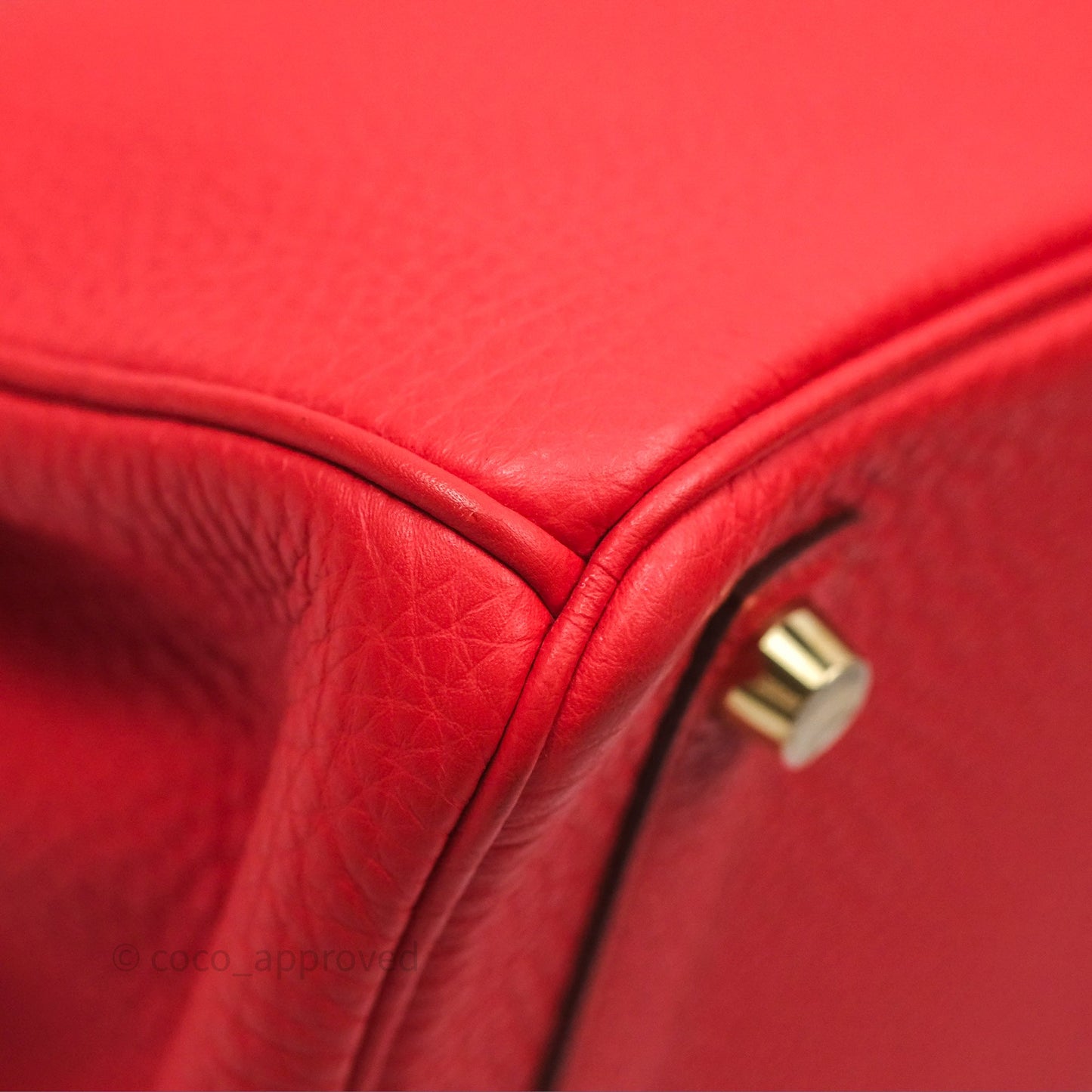 Hermès Birkin 25 Retourne Rouge Tomate S5 Clemence Gold Hardware