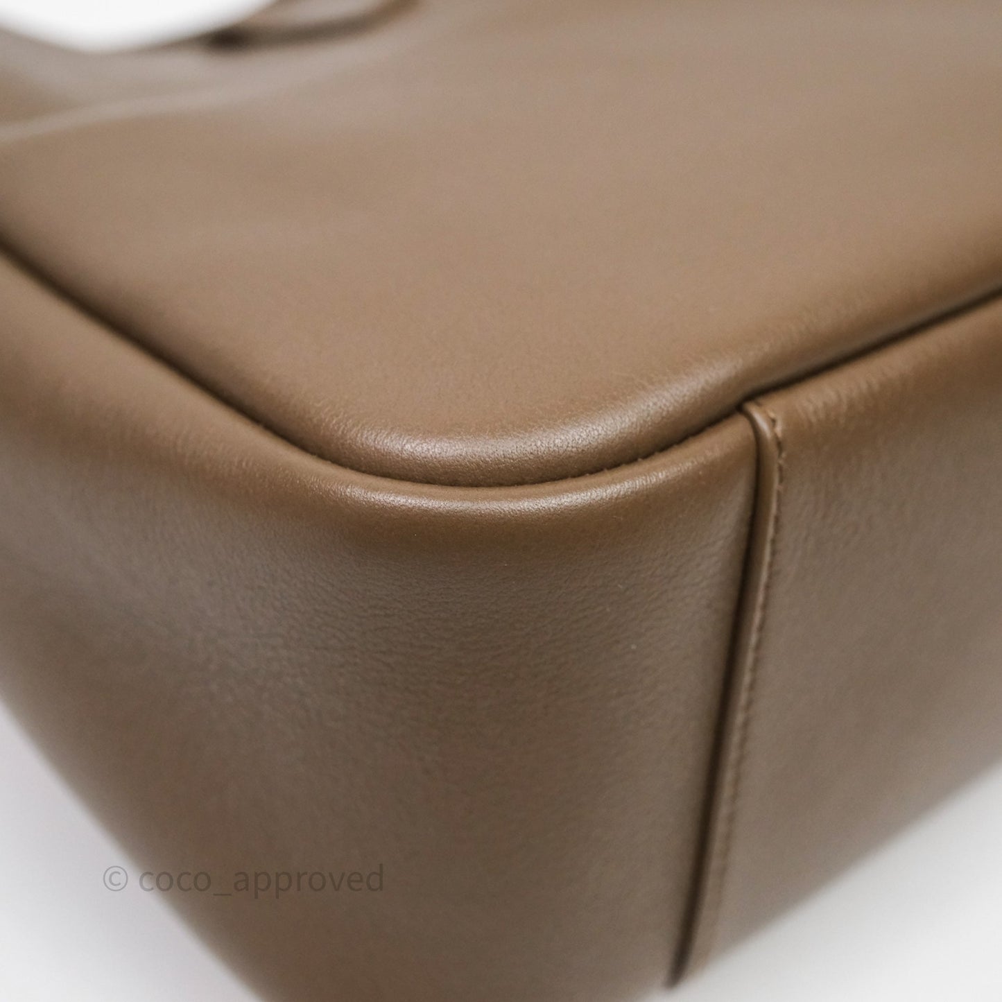 Saint Laurent LE 5 à 7 Supple Small Choco Brown Grained Leather Gold Hardware