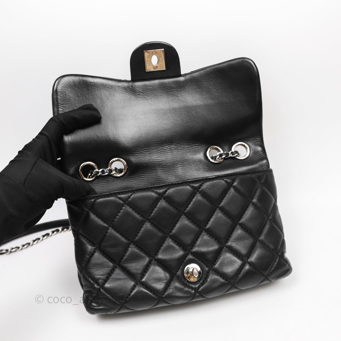 Chanel Quilted Flap Black Calfskin Silver Hardware