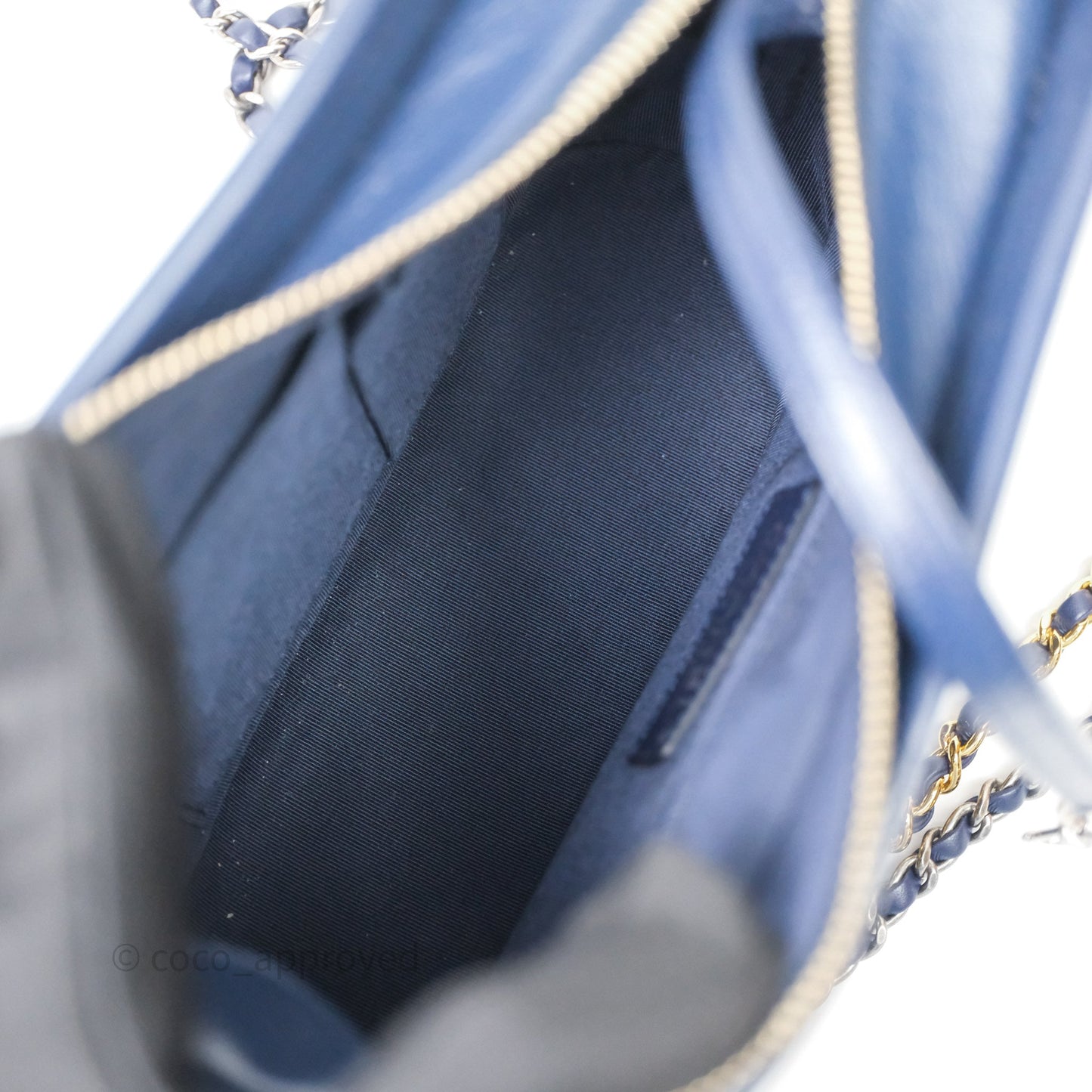 Chanel Quilted Small Gabrielle Hobo Navy Aged Calfskin Mixed Hardware
