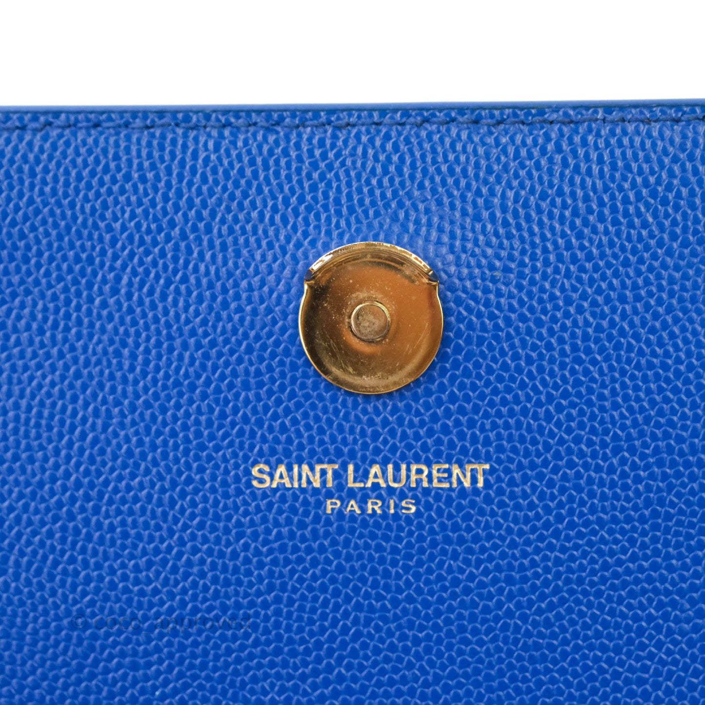 Saint Laurent Classic Kate Original Small Blue Grained Calfskin Gold Hardware