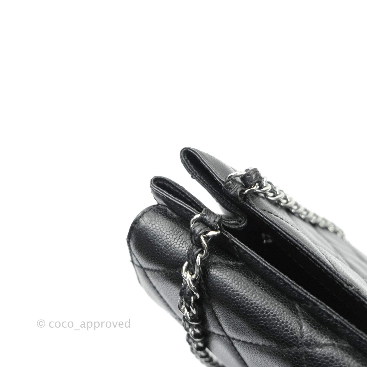 Chanel Quilted Black Caviar Tote Silver Hardware