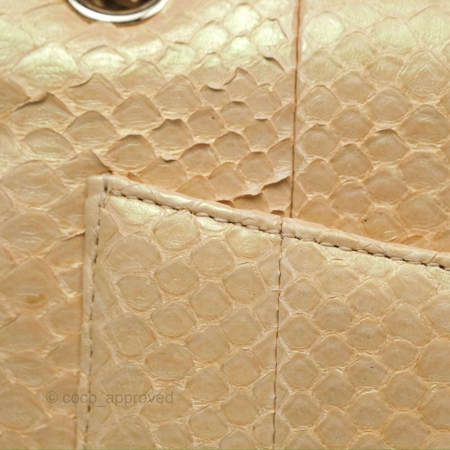 Chanel Jumbo Double Flap Iridescent Gold Python Gold Hardware⁣⁣