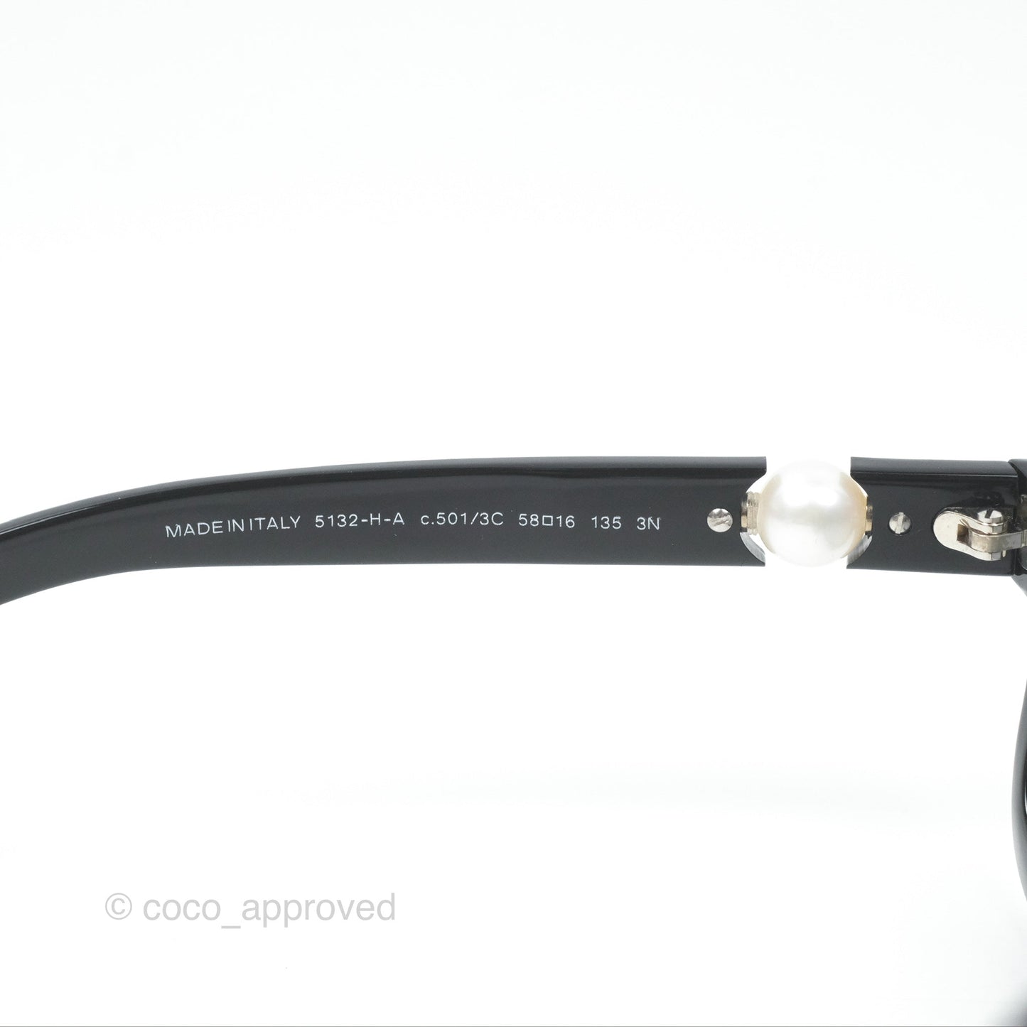 Chanel Acetate Strass Square Pearl Sunglasses Black