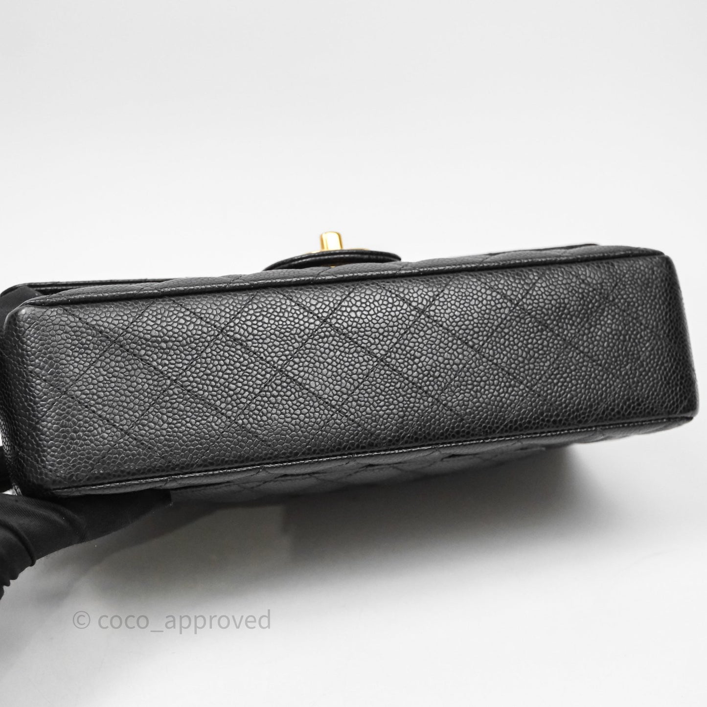 Chanel Classic M/L Medium Flap Quilted Black Caviar Gold Hardware
