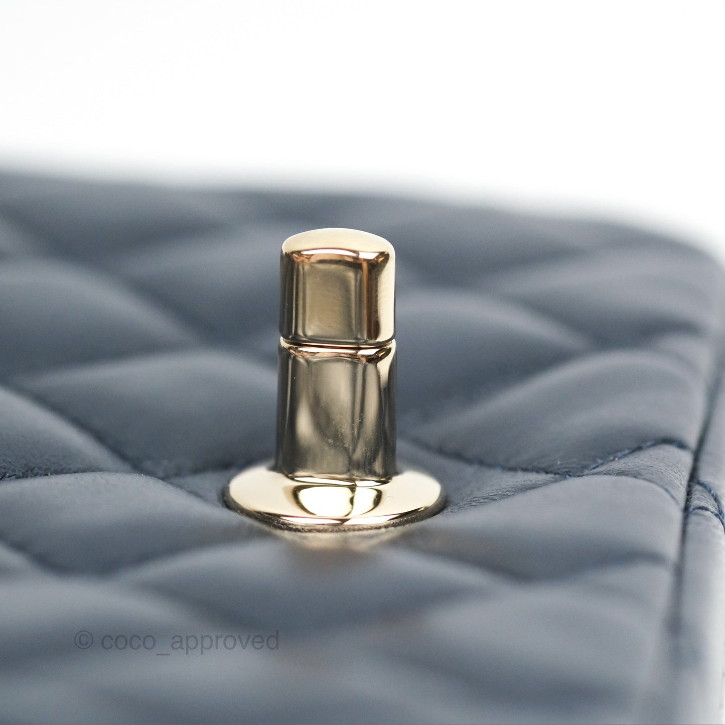 Chanel Mini Square Quilted Navy Lambskin Gold Hardware