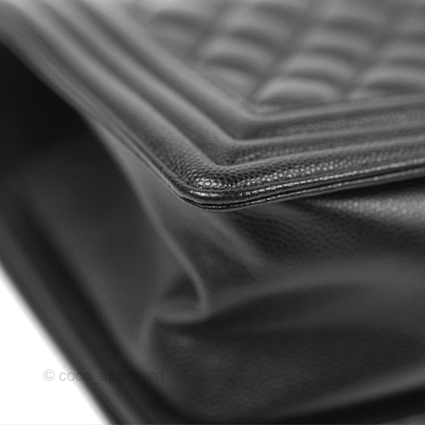 Chanel Quilted Medium Boy Black Caviar Aged Gold Hardware
