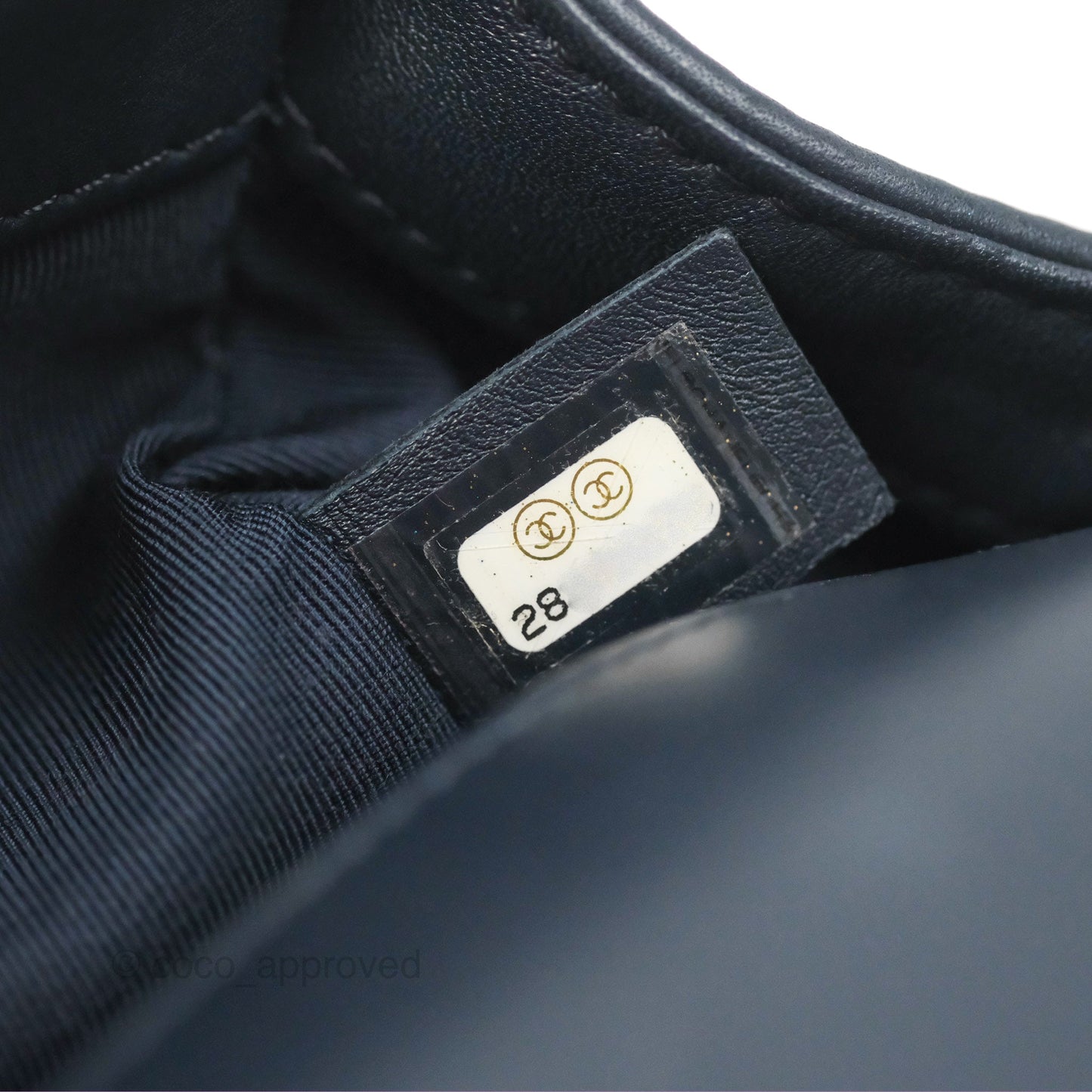 Chanel Small Boy Quilted Navy Lambskin Aged Gold Hardware