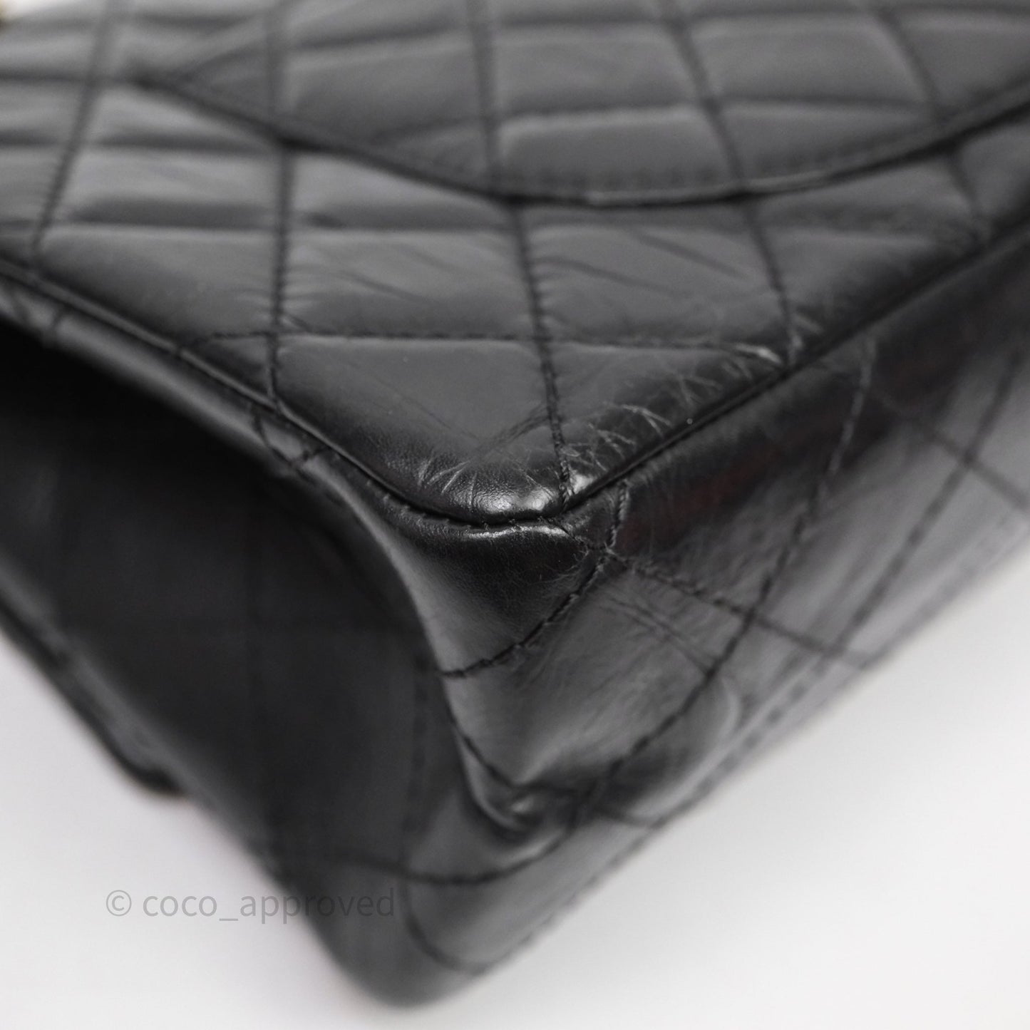 Chanel Quilted 2.55 Reissue 226 Flap Bag Black Aged Calfskin Gold Hardware