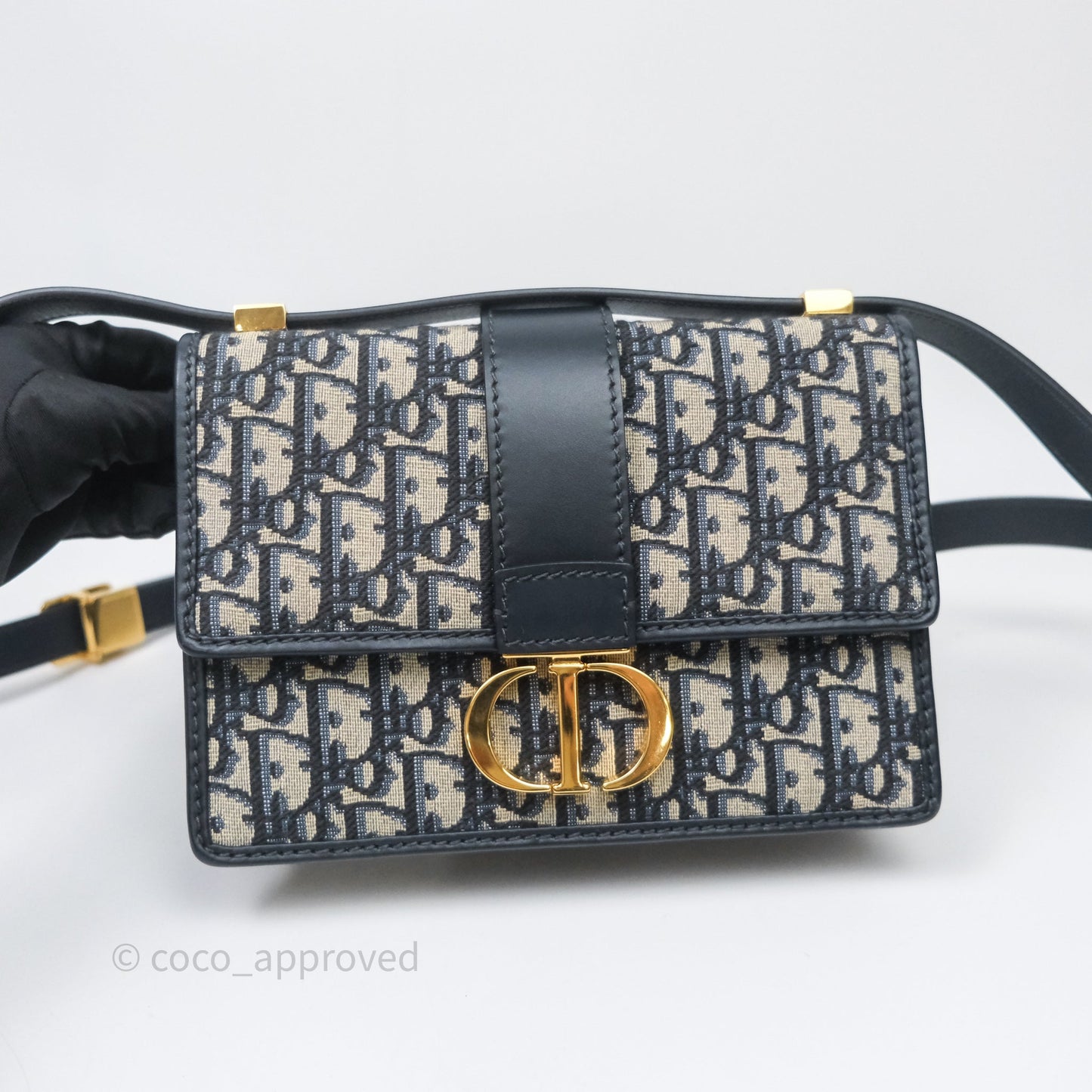 Christian Dior 30 Montaigne Bag Blue Dior Oblique Jacquard
