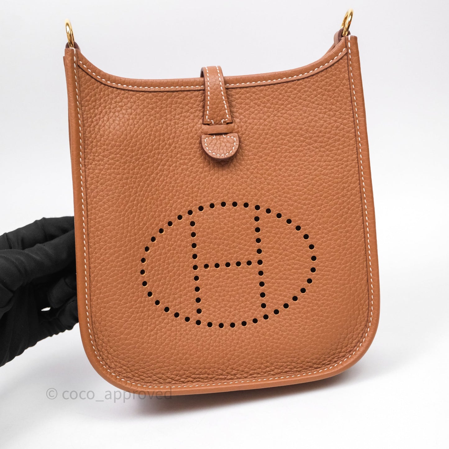 Hermès Mini Evelyne 16 Gold 37 Clemence Gold Hardware