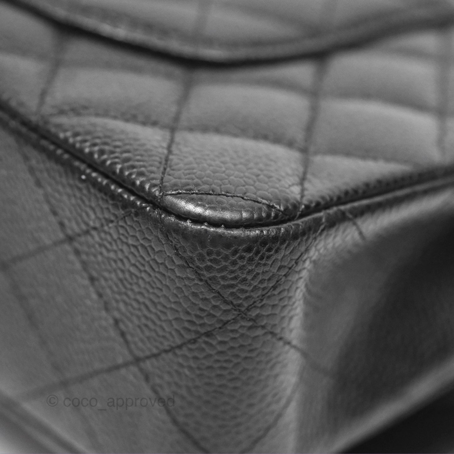Chanel Classic M/L Medium Flap Quilted Black Caviar Silver Hardware