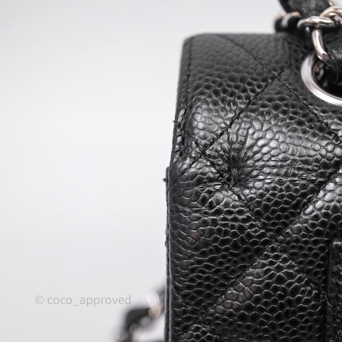 Chanel Small Classic Flap Quilted Black Caviar Silver Hardware