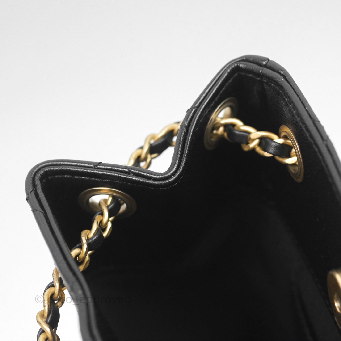 Chanel Double Pocket Black Lambskin Gold Hardware